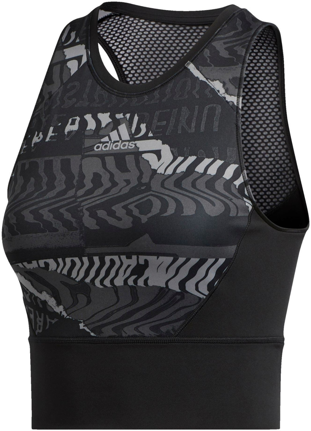 Adidas Women Running Own The Run City Clash Crop Top (ED9300) black/grey three/grey six